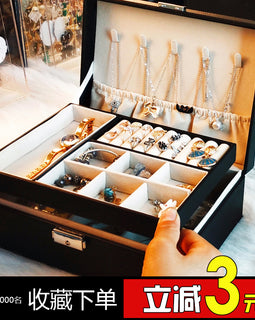 Ear Studs Earrings Necklace storage box ornaments Jewelry box high-capacity Simplicity Ear ornaments Earrings Finishing box household